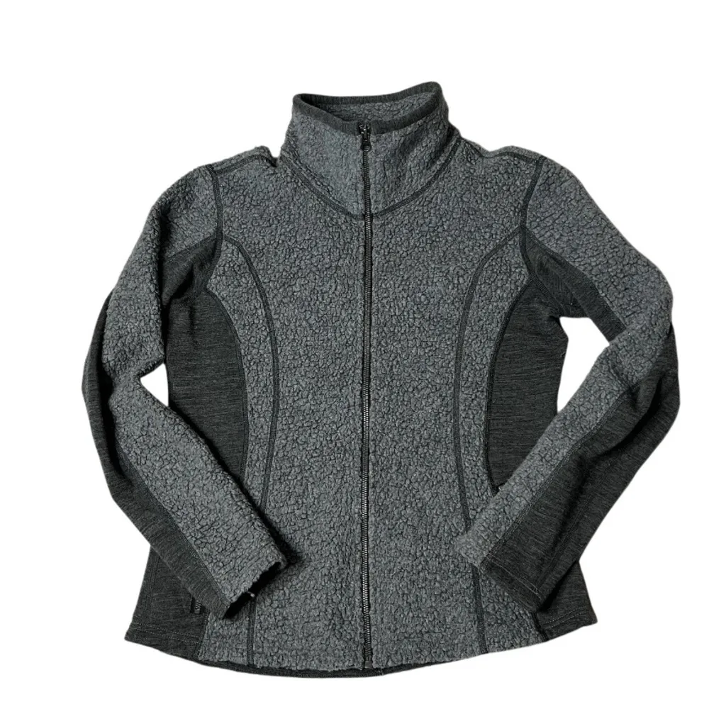 KUHL Grey Sherpa Jacket KOZET Full Zip Wool Blend Two Tone Womens Size Medium - Image 5