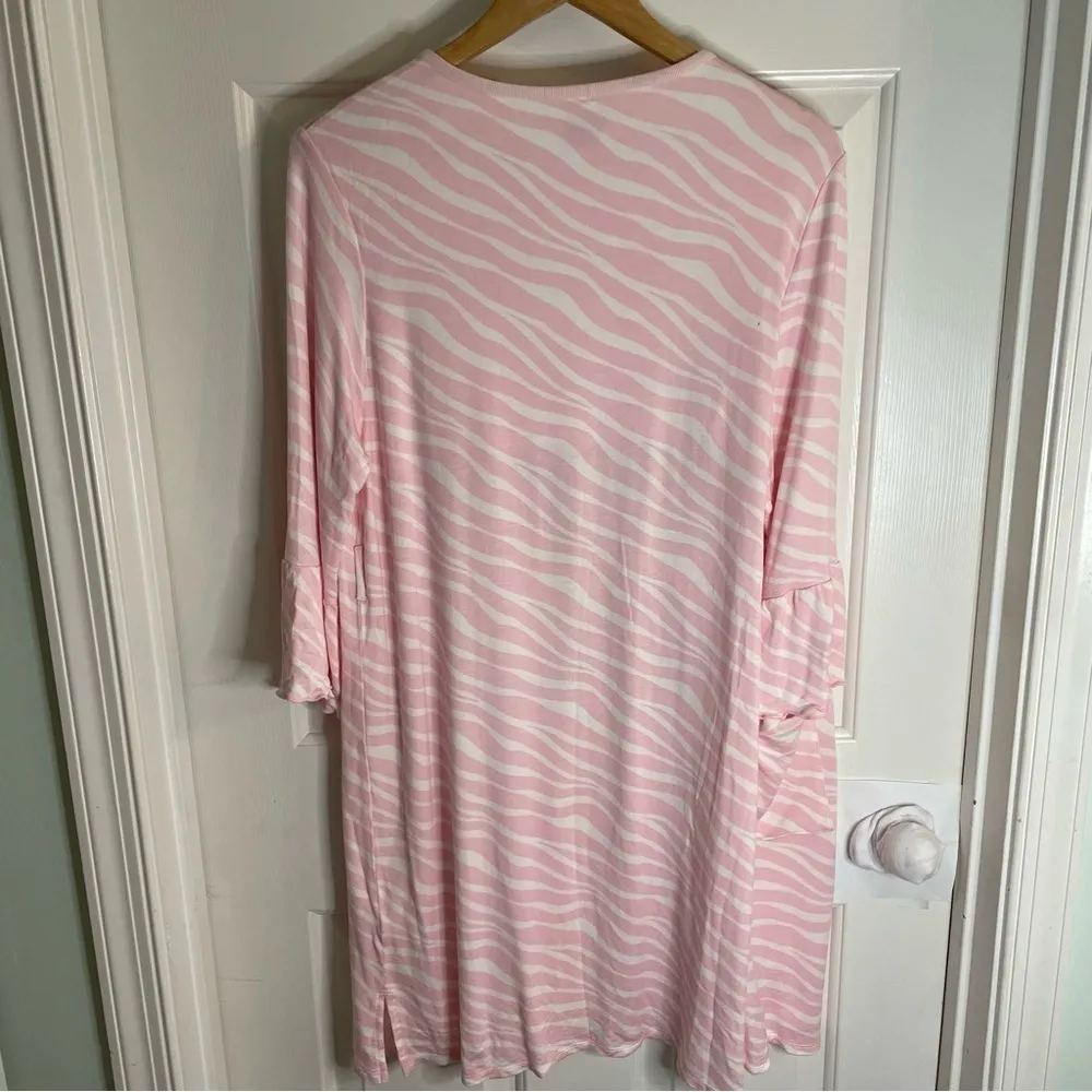 Kate Spade baby petal Pink Zebra Striped Robe Intimates Sleepwear Size XS/S - Image 9