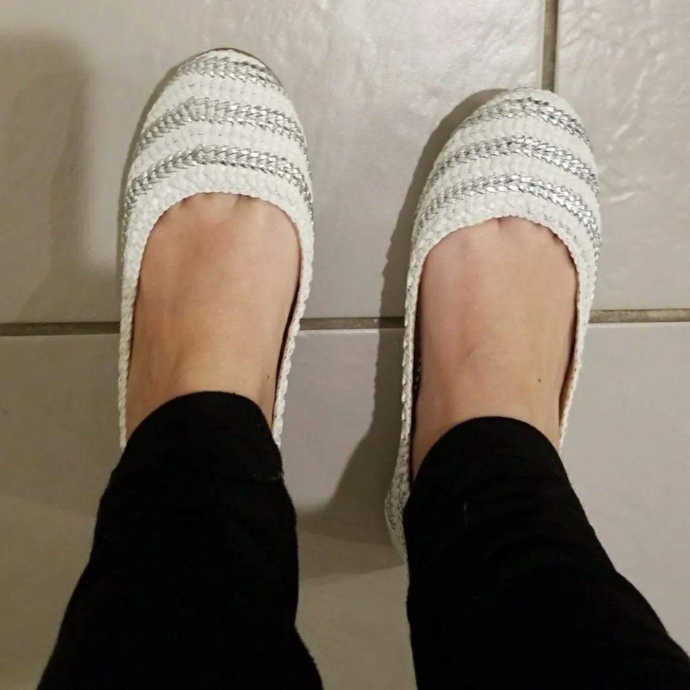 💕ALDO💕 Treleven White & Silver Woven Flats - Image 3