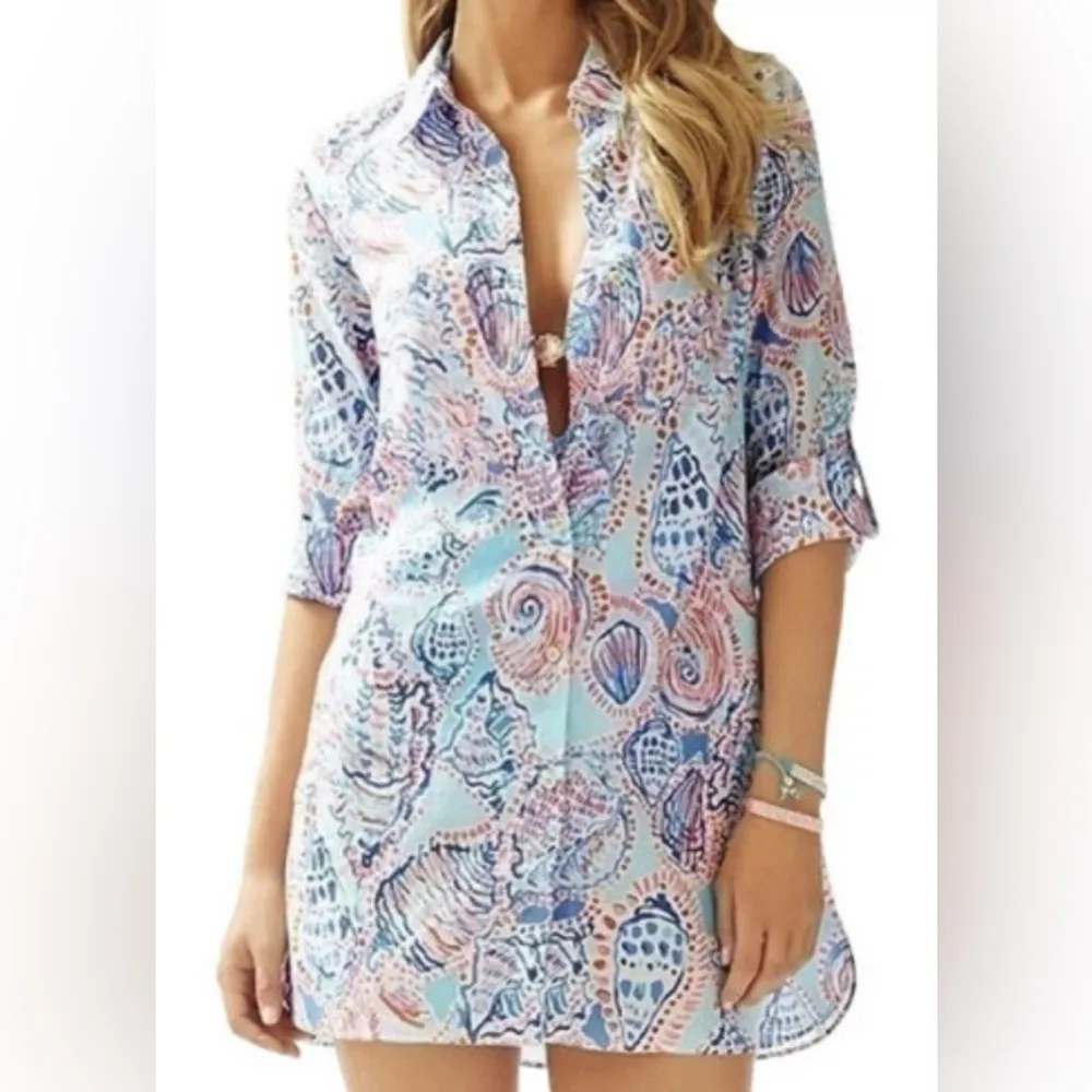 Womans Lilly Pulitzer Jupiter Island Tunic SHELL ME ABOUT IT  XXSMALL - Image 4
