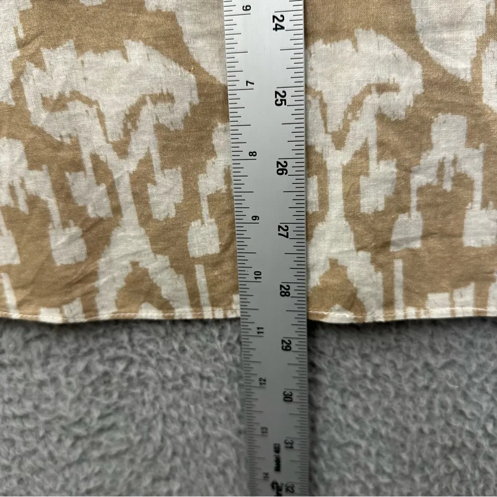 Bella Tu Long Sleeve Tunic Top V Neck‎ Beige Cotton Beaded Sequin Boho Women's L Tan Size L - Image 10