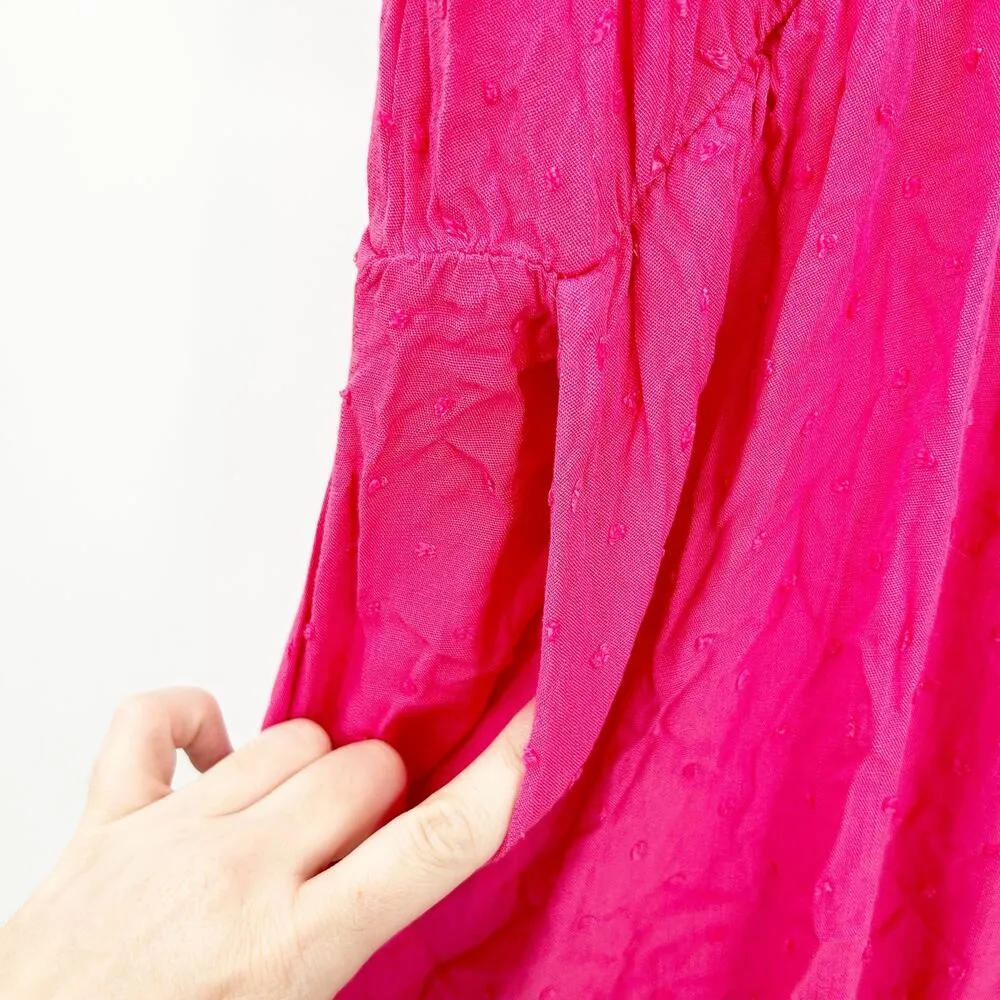 Torrid Womens Barbiecore Faux Wrap Swiss Dot Midi Dress Size 2X Honeysuckle Pink - Image 9