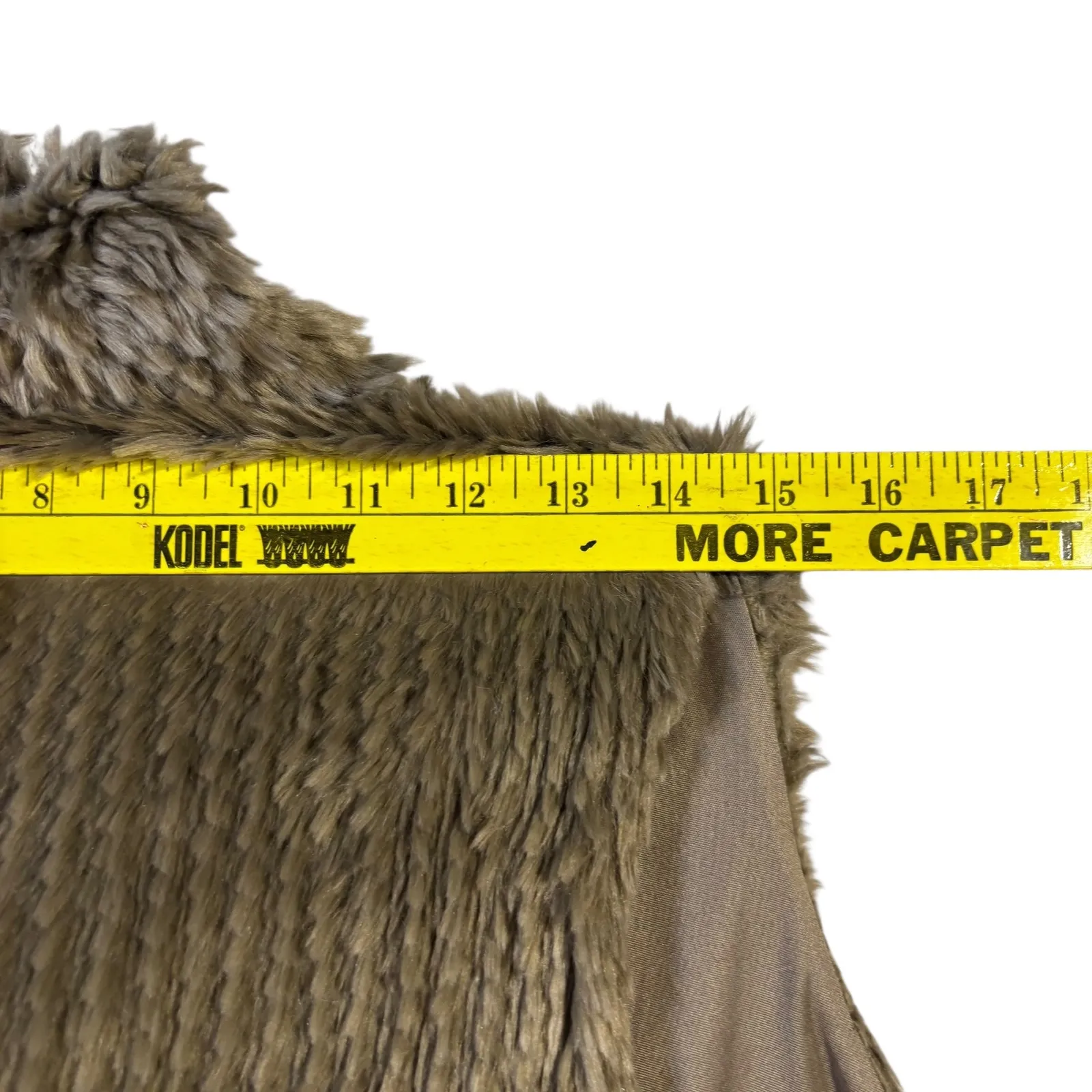 Express Faux‎ Fur Vest Sleeveless Jacket Beige Brown Small Casual Layering - Image 7