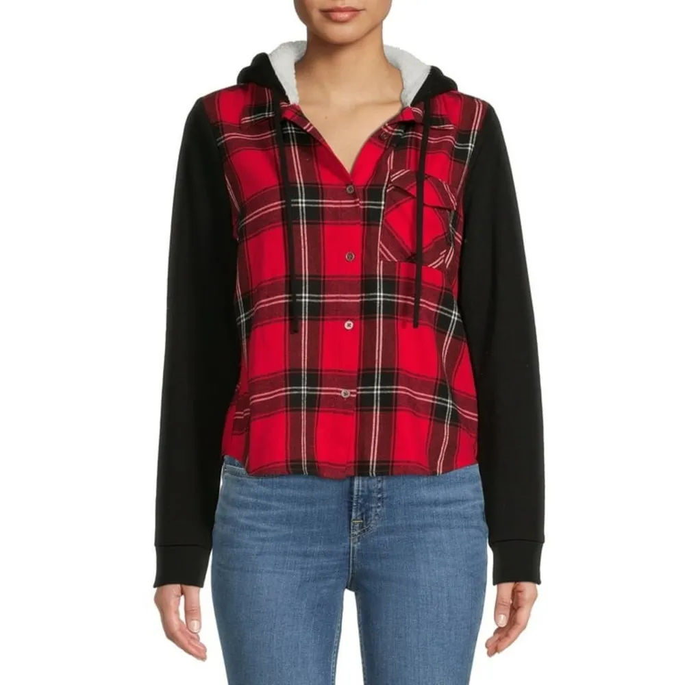 Junior’s Red & Black Plaid Flannel - Image 2