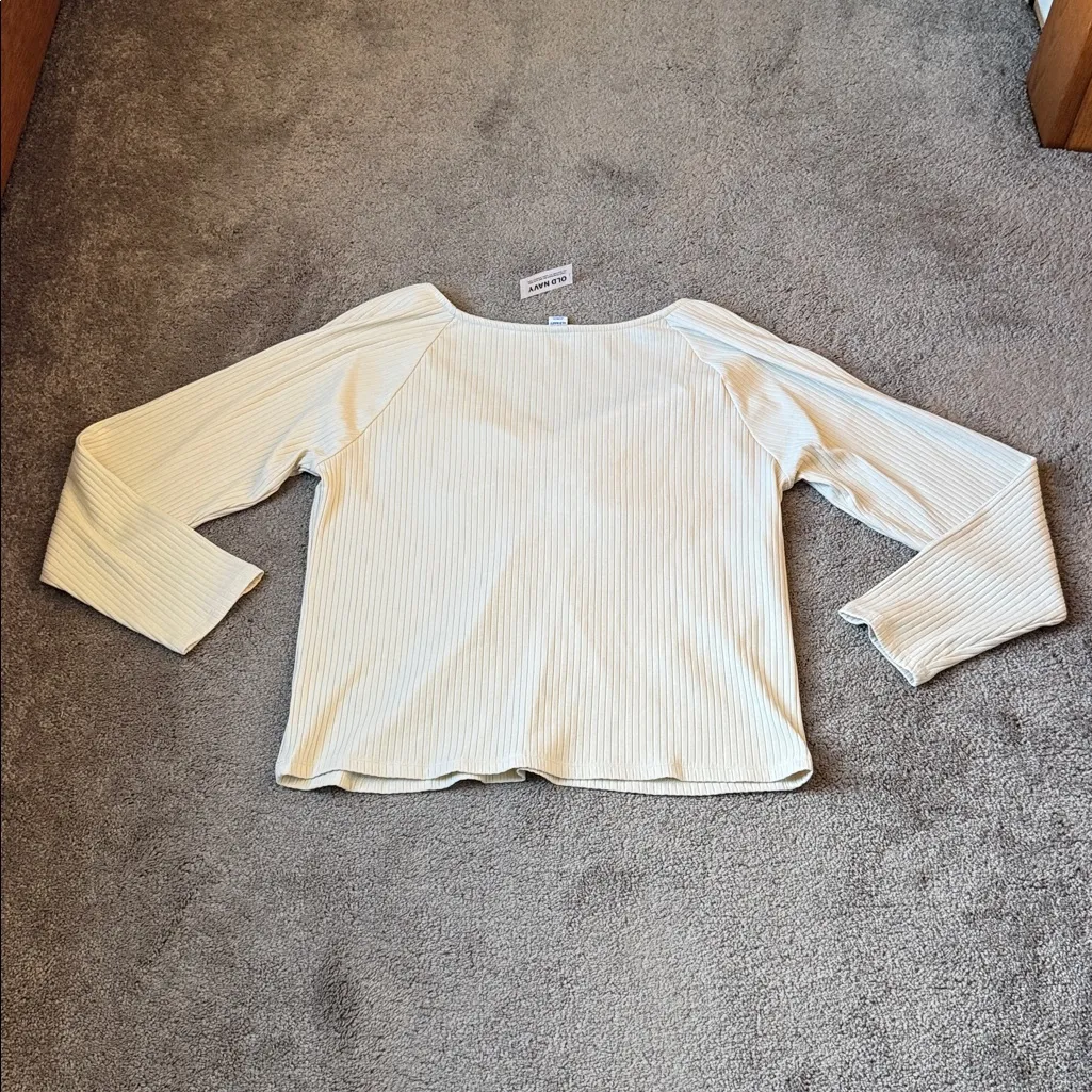 Old Navy  Ribbed Off White Top SIZE 2X - Image 5