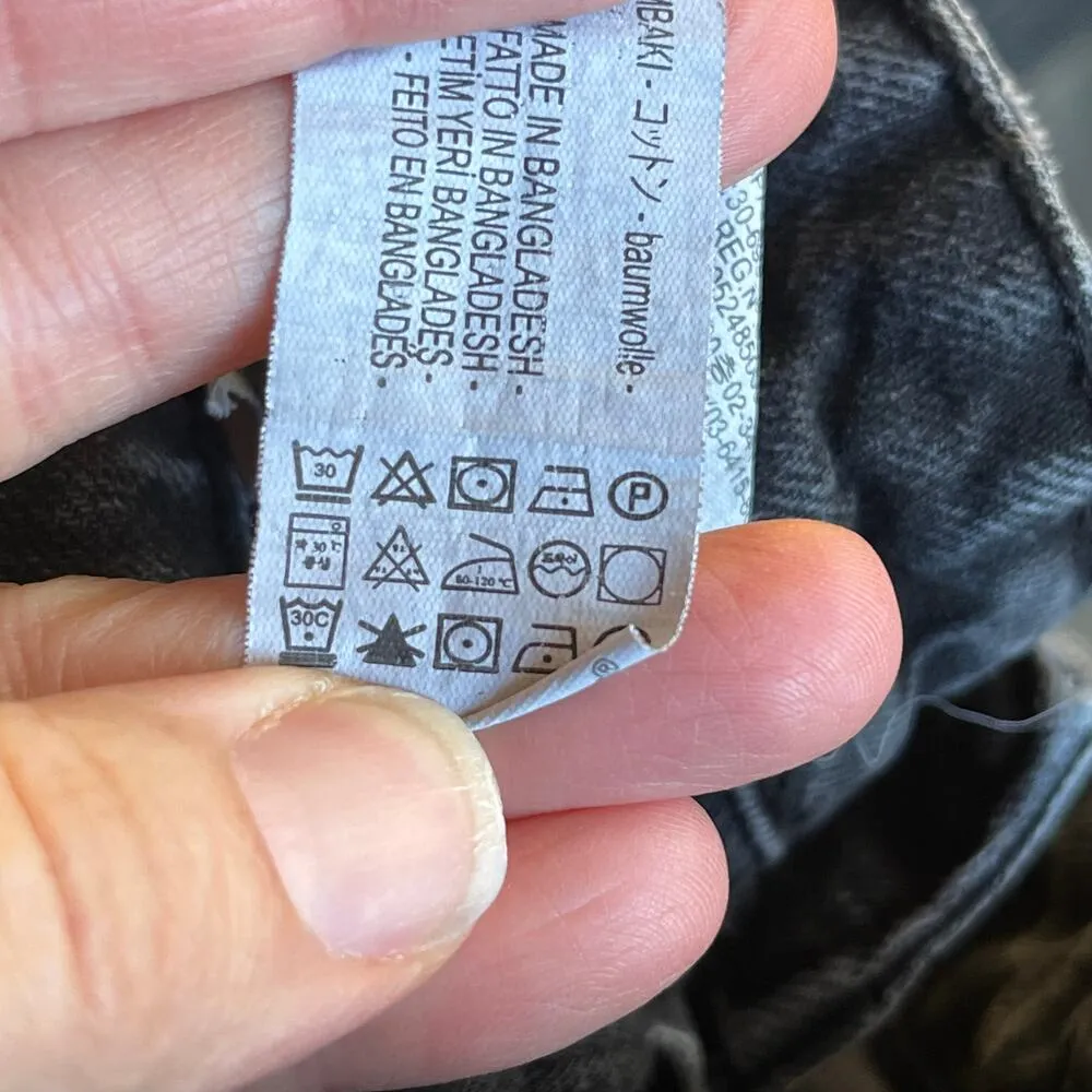 Zara Women's High Waisted Button Fly Jeans Black Wash 100% Cotton Size 2 - Image 11