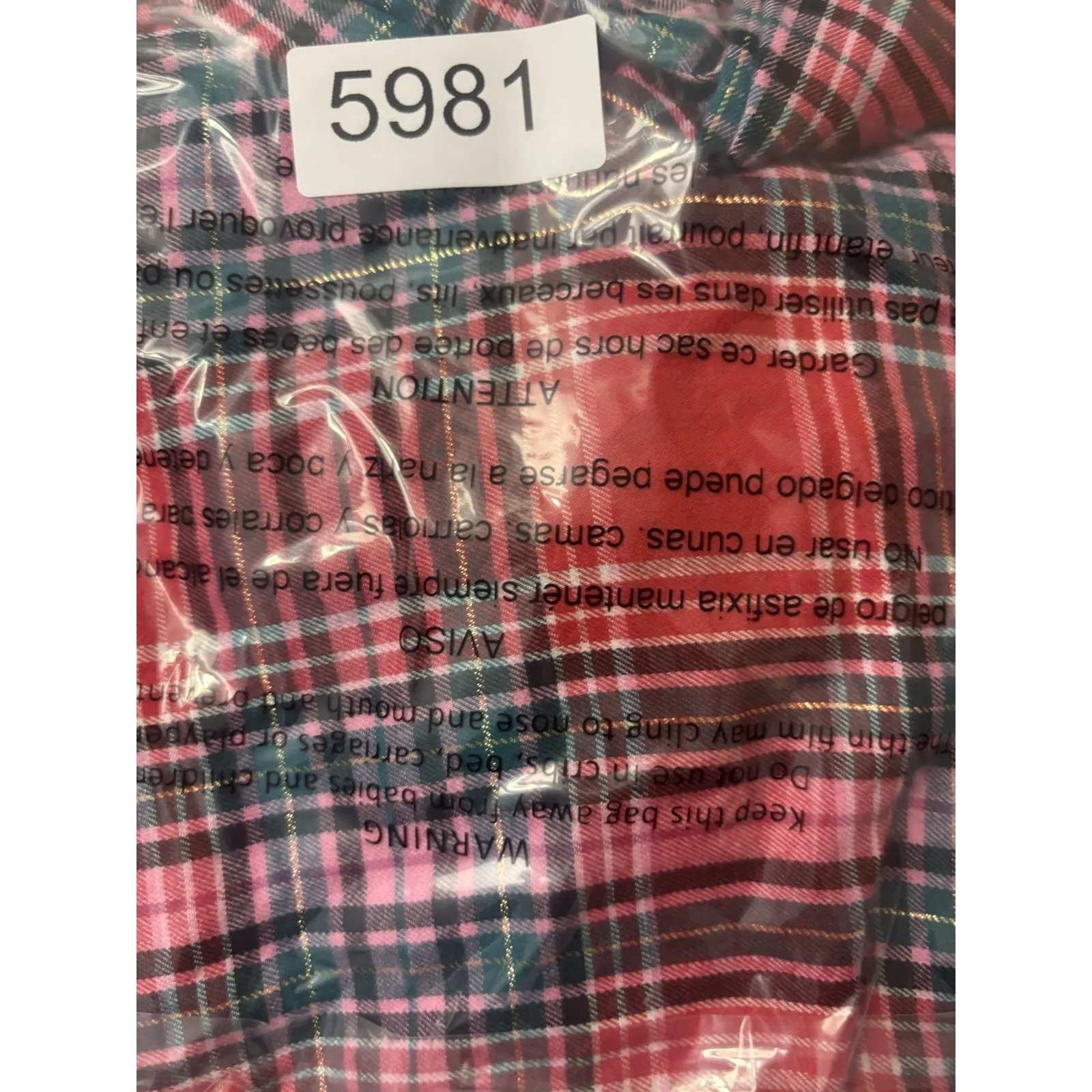 Victoria's Secret Flannel Tartan 2 Piece Pajama Set Large Red Pink Christmas - Image 14