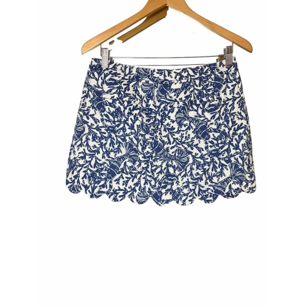 Lilly Pulitzer Colette Scallop Hem Skort Blue Size 4 Oyster Bay Blue Krillin It - Image 2
