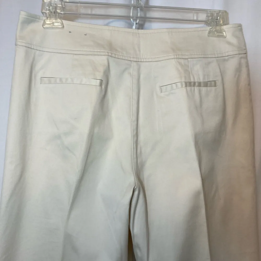 Chico’s Off White Khaki Wide Leg High Rise Trousers Dress Slacks Pants - Image 5