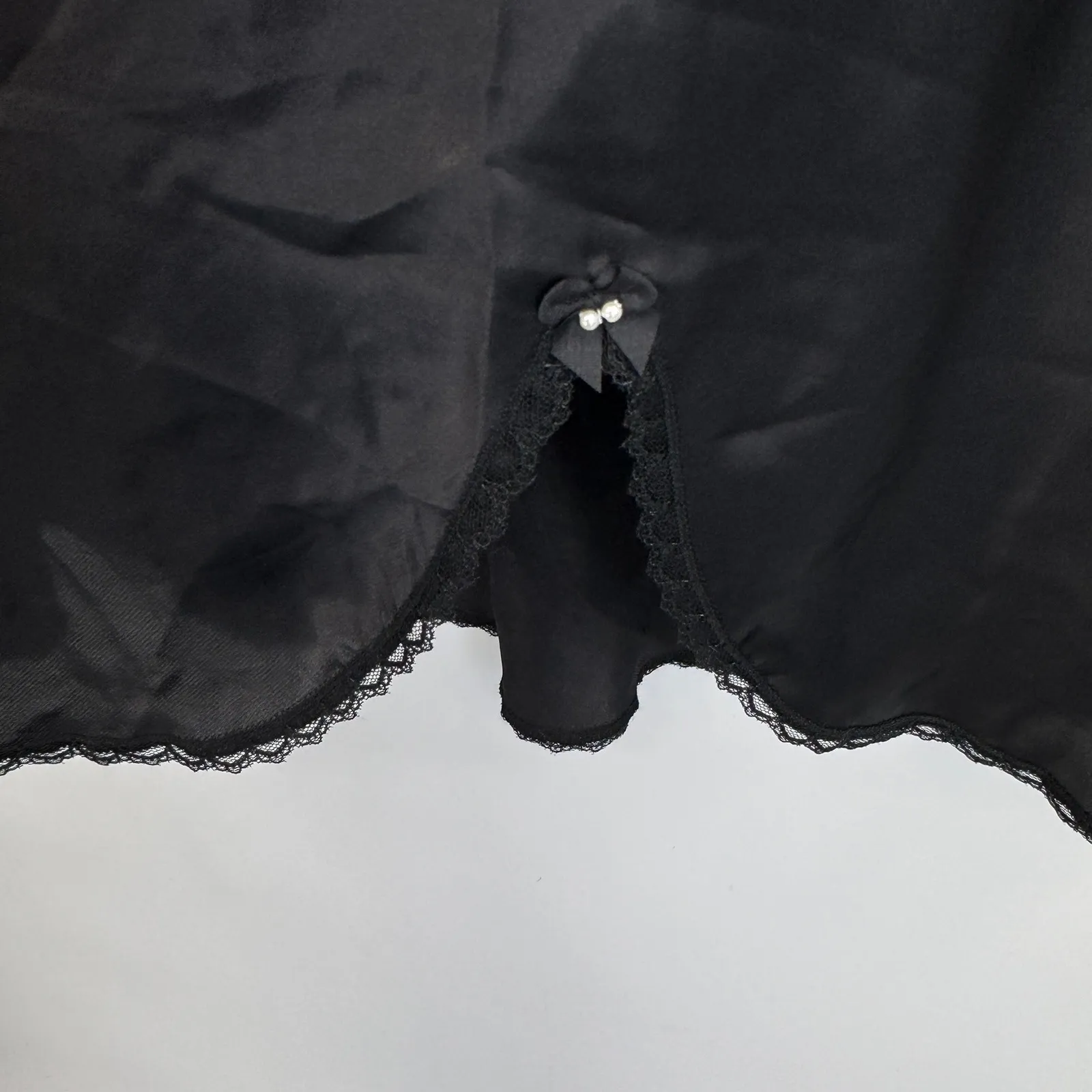 Wacoal Black Lace Trim Slip Camisole Nightgown Lingerie Womens M NEW - Image 4