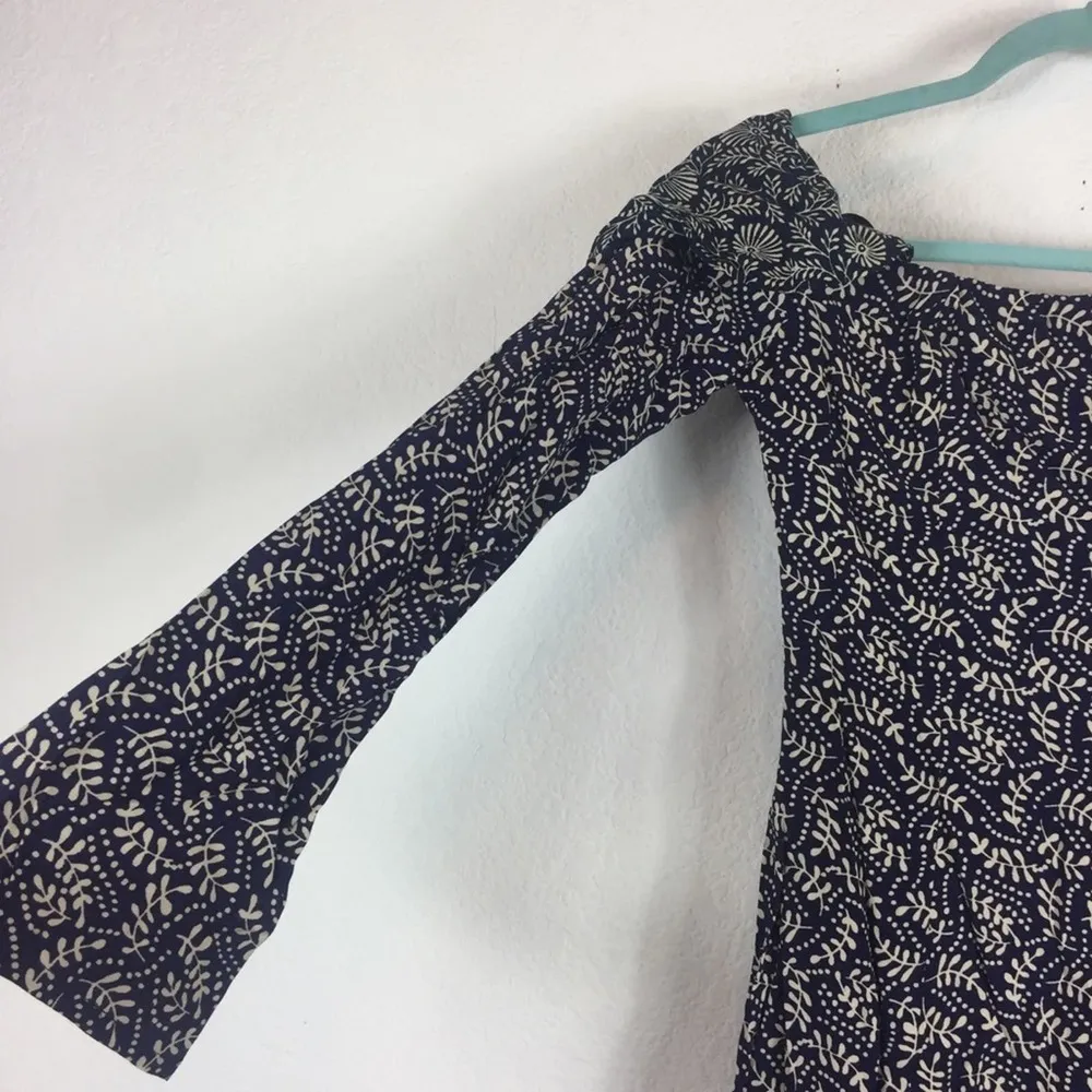 Stone Cold Fox Elsa Floral Off The Shoulder Mini Dress Navy Fern Size 0 - Image 12