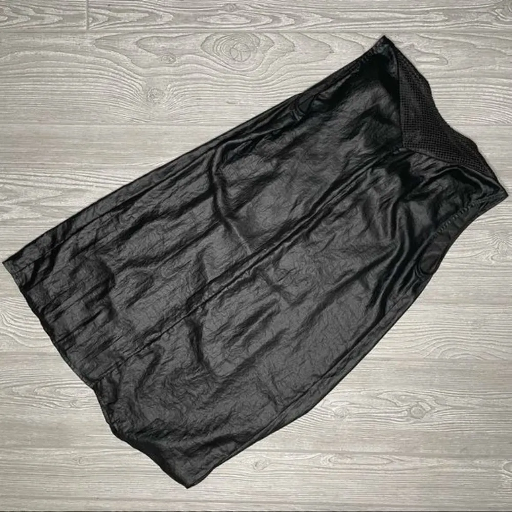 Diesel black mesh tank top shirt Size x small zipper front detail cowl neck - Image 3