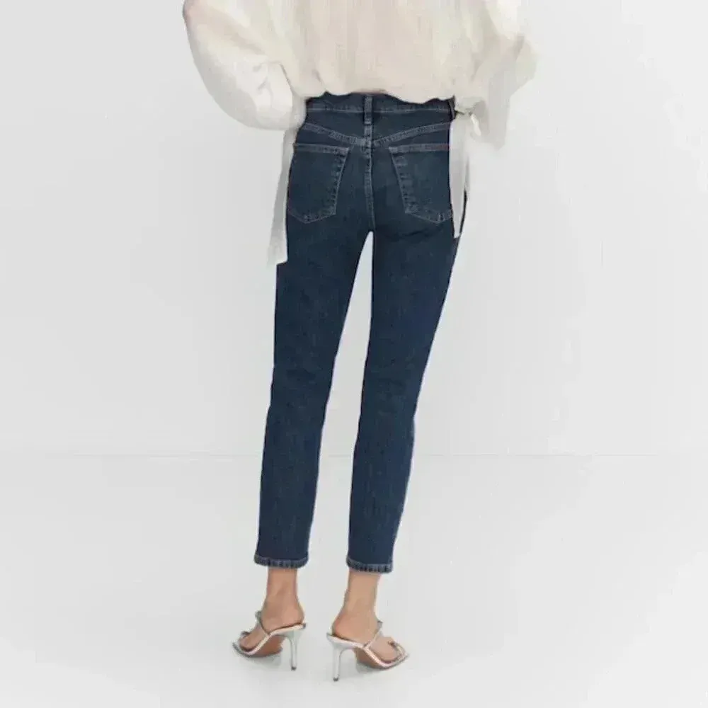Mango MNG Slim Copped Dark Blue Jeans‎ NWT Plus 16 - Image 3