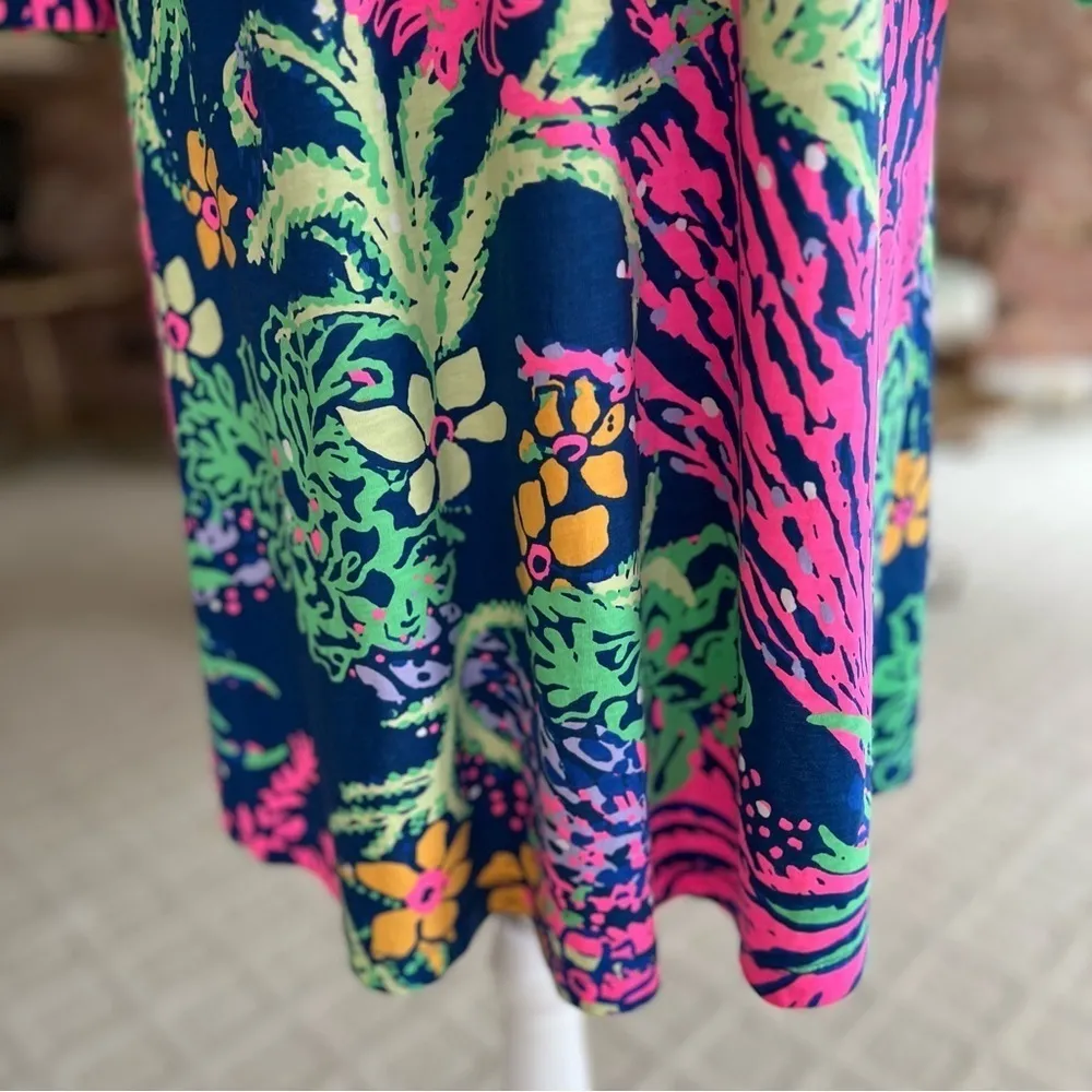 Lilly Pulitzer Erin Indigo All A Glow Dress Mini Knit S Brunch Garden Cocktail - Image 6