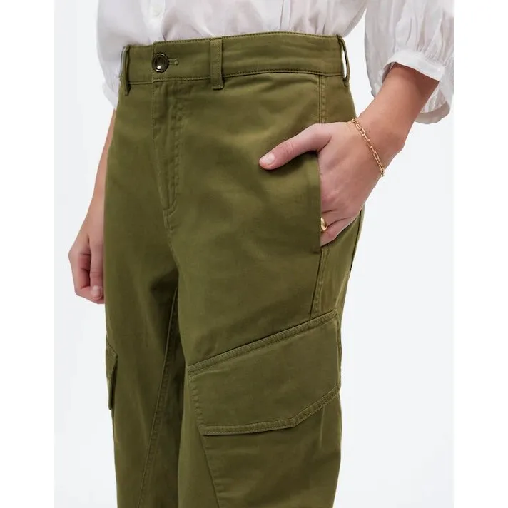 Madewell Seamed Utility Barrel Leg Pants Olive Green Womens 0 Cargo Pant - Image 5