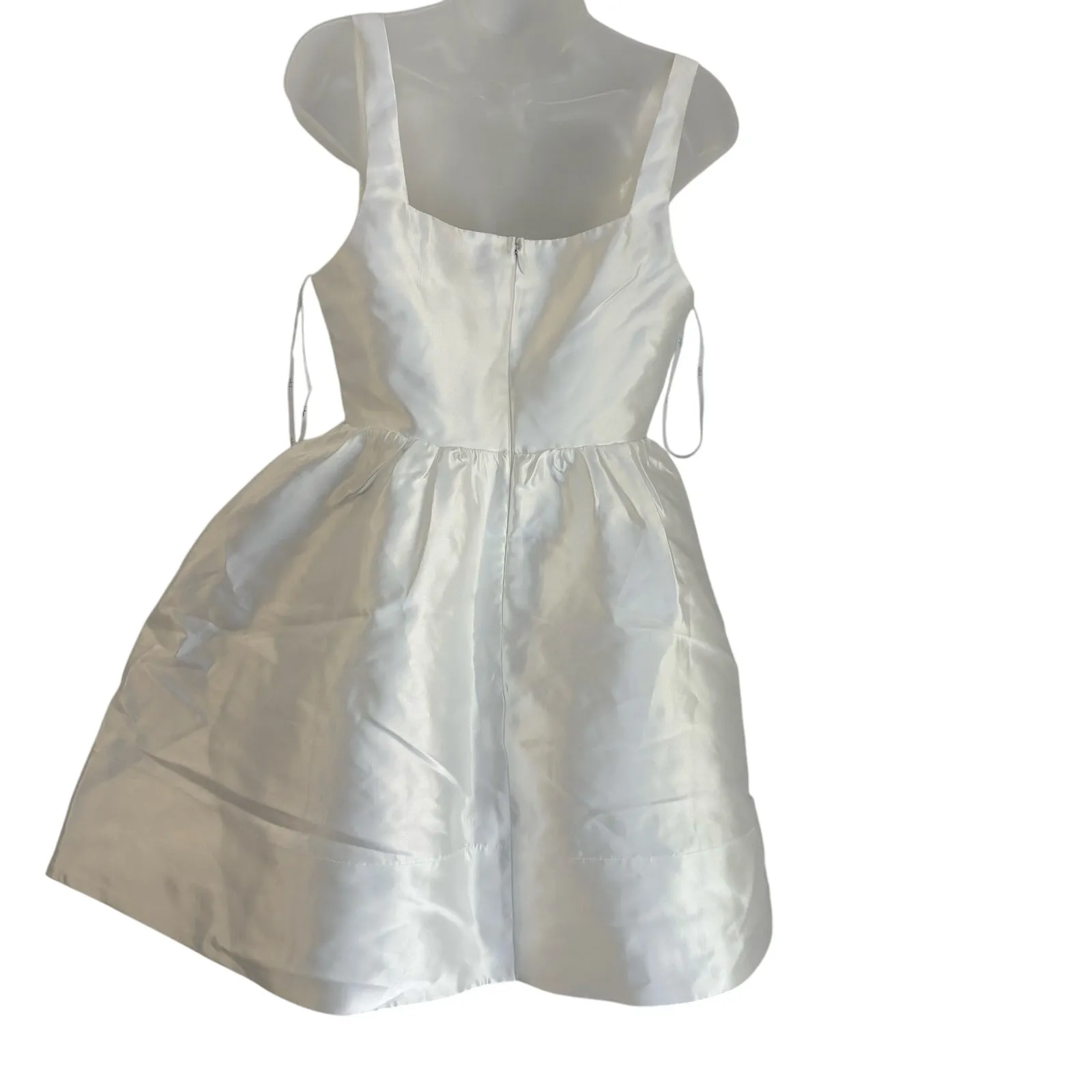 Lulus White Bubbly Love Taffeta Corset Mini Dress Fit & Flare Bridal Medium LWD - Image 3