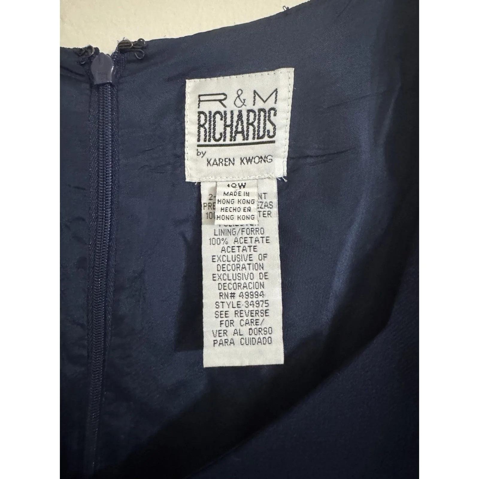 R&M Richards By Karen Kwong 18W Navy Midi Dress, Lined Classic Sheath‎ Hongkong - Image 2