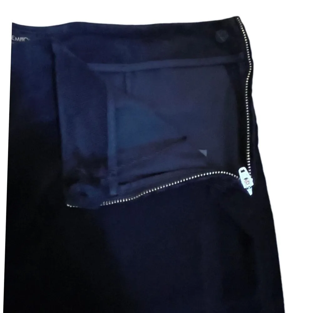 PIAZZA SEMPIONE Audrey Navy Blue Corduroy Pants Cropped High Rise Italy 44 US 10 - Image 4