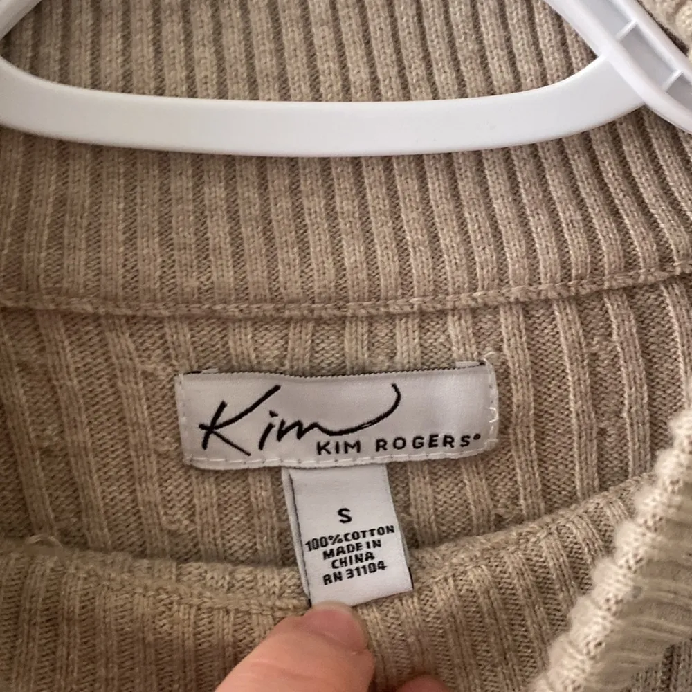 Kim Rogers Size Small Neutral Cream Knitwear Turtleneck Sweater - Image 4