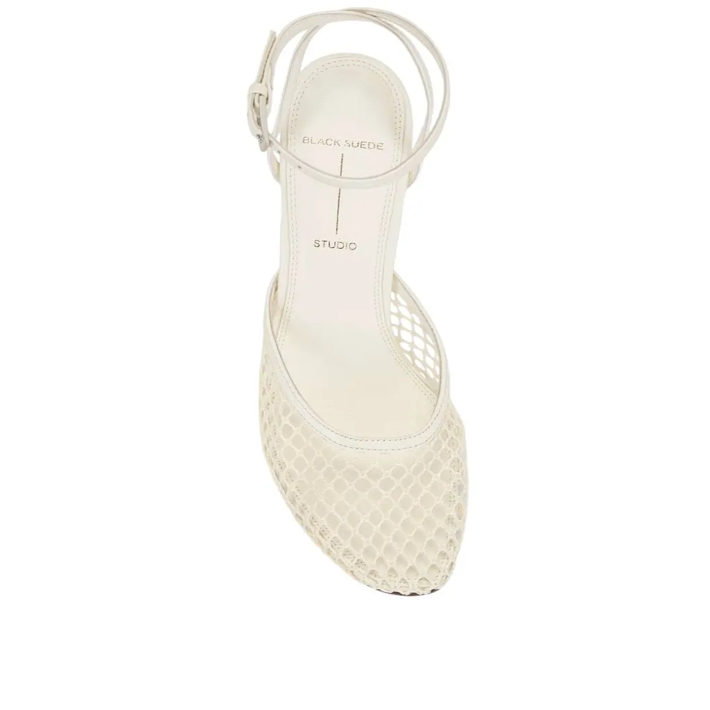 BLACK SUEDE STUDIO Millie 100 High Heels in Coconut Woven Mesh 40 With Box Women White Size 9 - Image 6