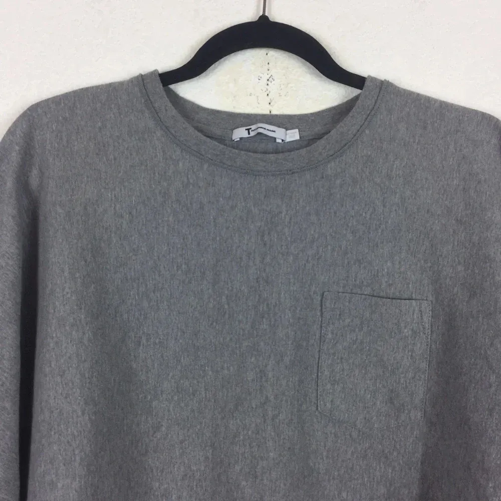 Alexander Wang Grey Dolman Sleeve Crop Athlesuire Cozy Shirt Medium - Image 4