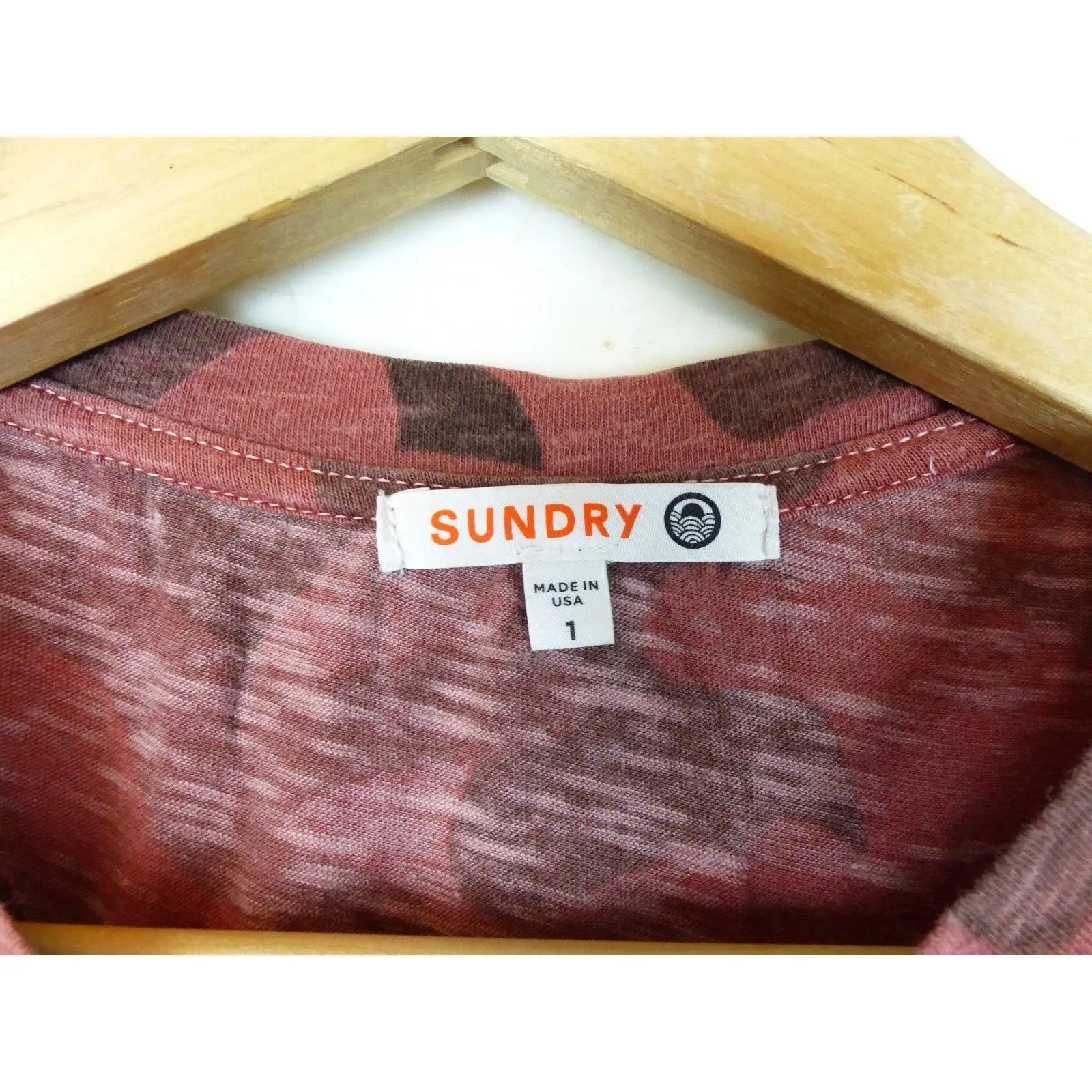 Sundry Tank Top Women 1 S Red Camo Print Racerback Slub Cotton Raw Hem USA Rock - Image 8