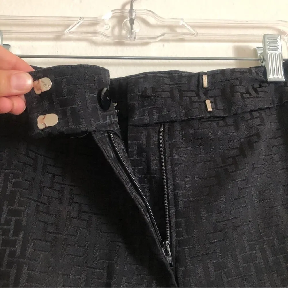 Tribal Stretch Extensible Black Straight Wide Leg Textured Dress Trousers Pants Size 4 - Image 6