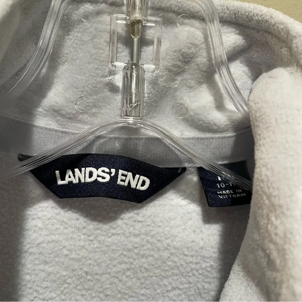 Lands’ End 1/4 Zip Snowflake Fleece Light Blue Size Medium - Image 5