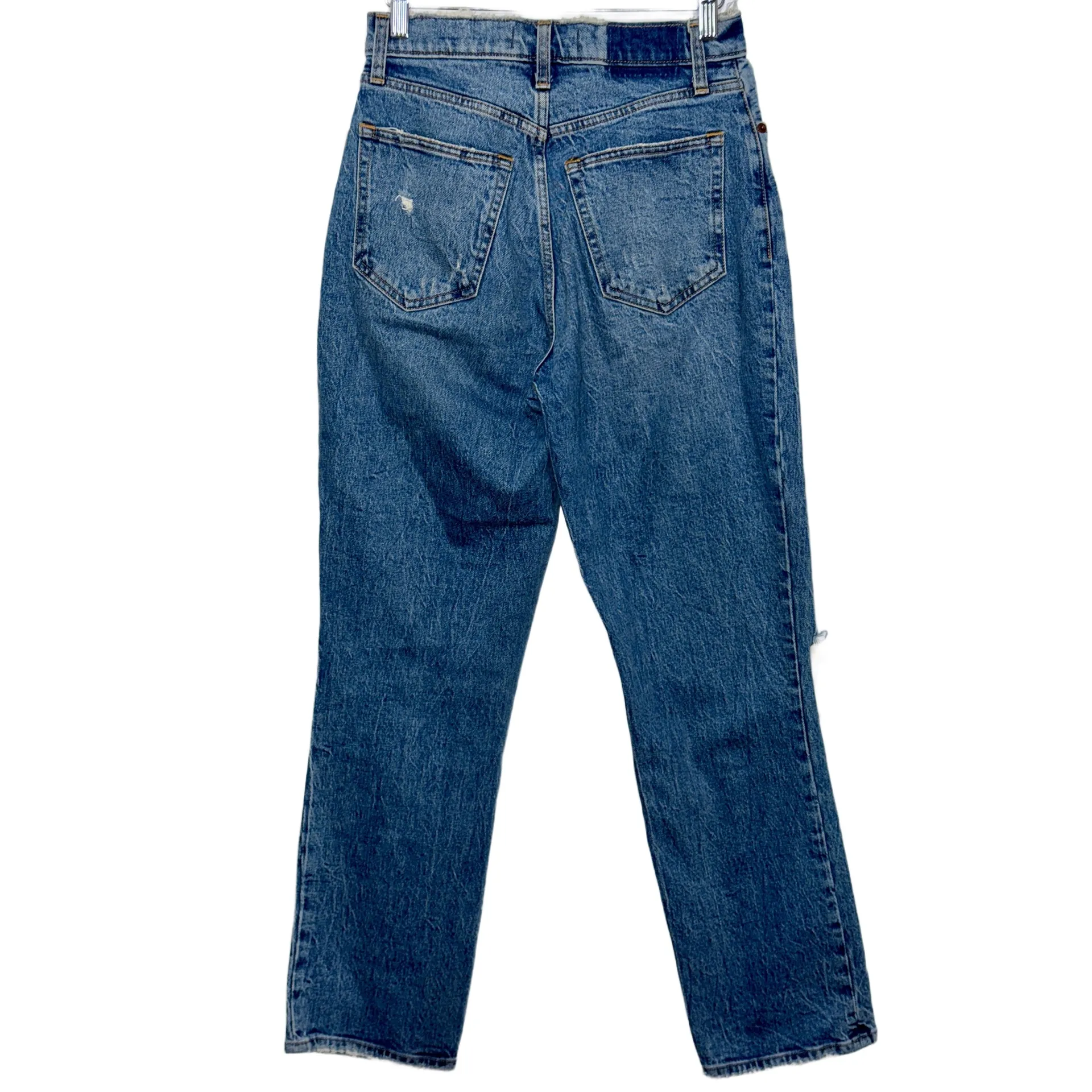 Abercrombie & Fitch Curve Love 90s Straight Ultra High Rise Blue Jeans Size 27 4 - Image 2