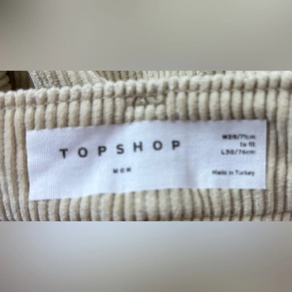 Topshop 29x30 Corduroy Straight Leg 5-Pocket Pants in Beige - Image 5