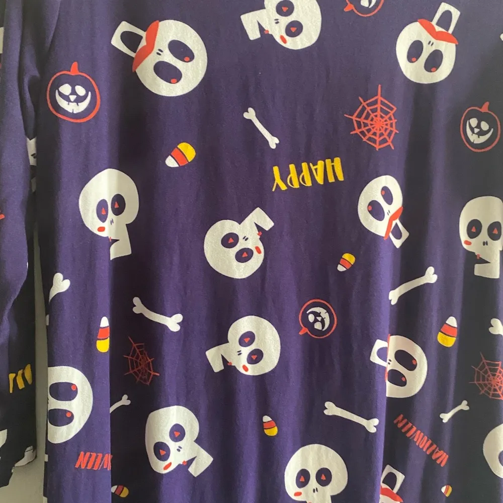 St John’s Bay Women Halloween Purple 3/4 Sleeve Shift Dress Skulls Medium M - Image 4