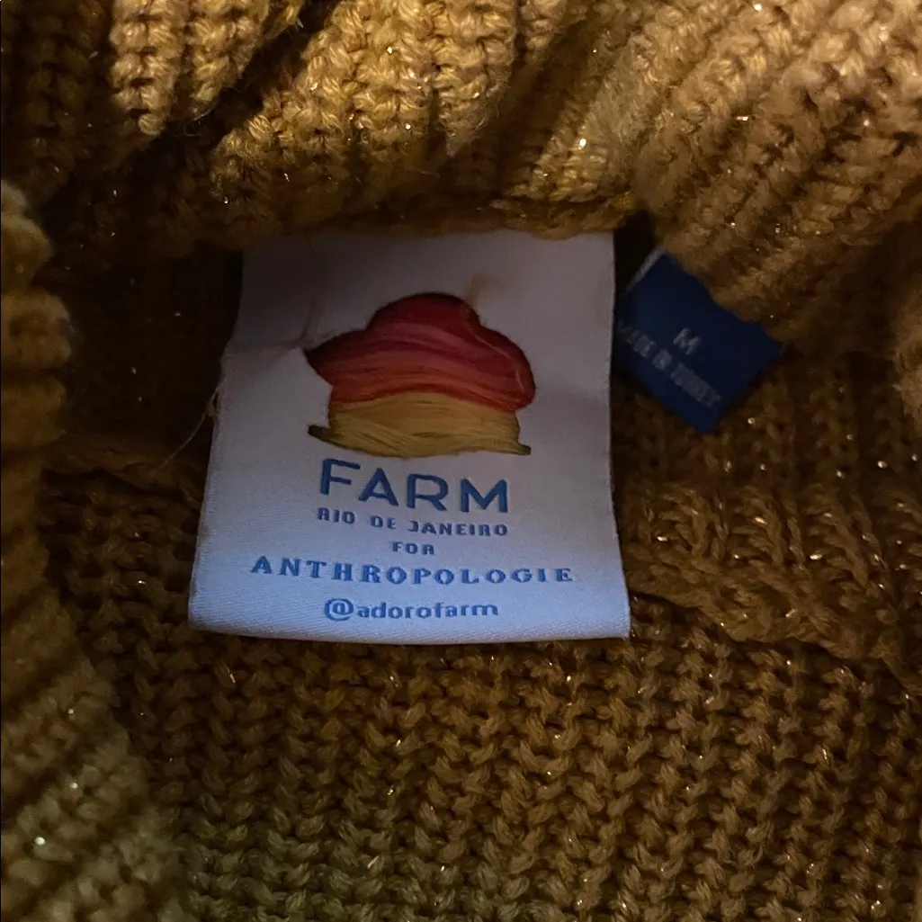 Farm Rio Anthropologie Colorful Striped Turtleneck Sweater - Image 2