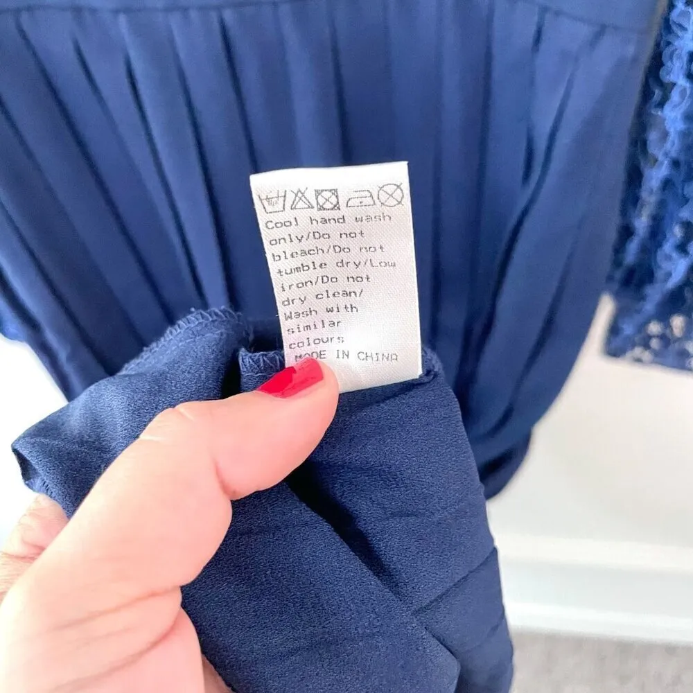 NWT Little Mistress Lace Detail Midaxi Dress in Navy Size US 6 - Image 7