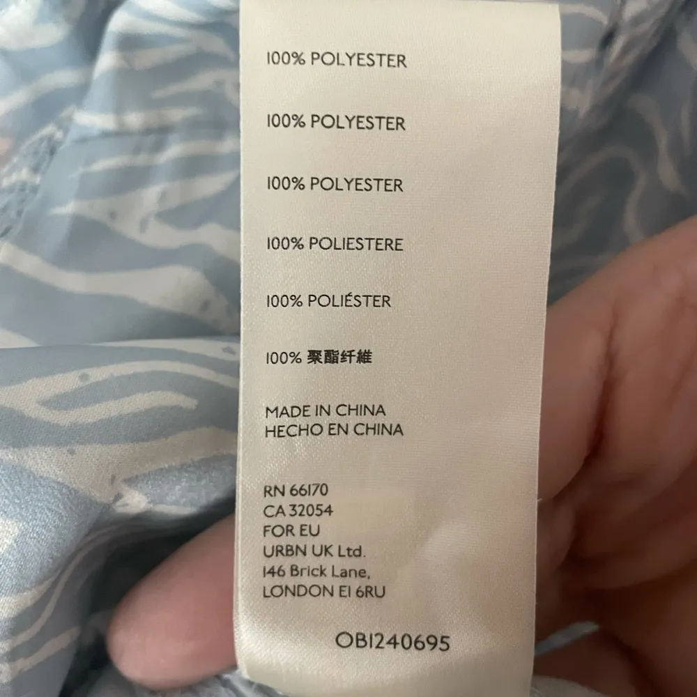 Free People Zebra Print Babydoll Peasant Top- Light blue/Ivory Size XS - Image 7