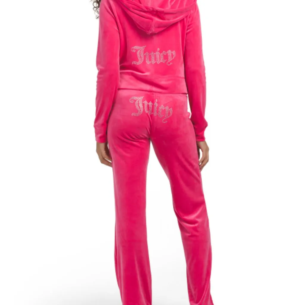 NWT JUICY COUTURE 2pc Velour Track Set Pink Size L - Image 2