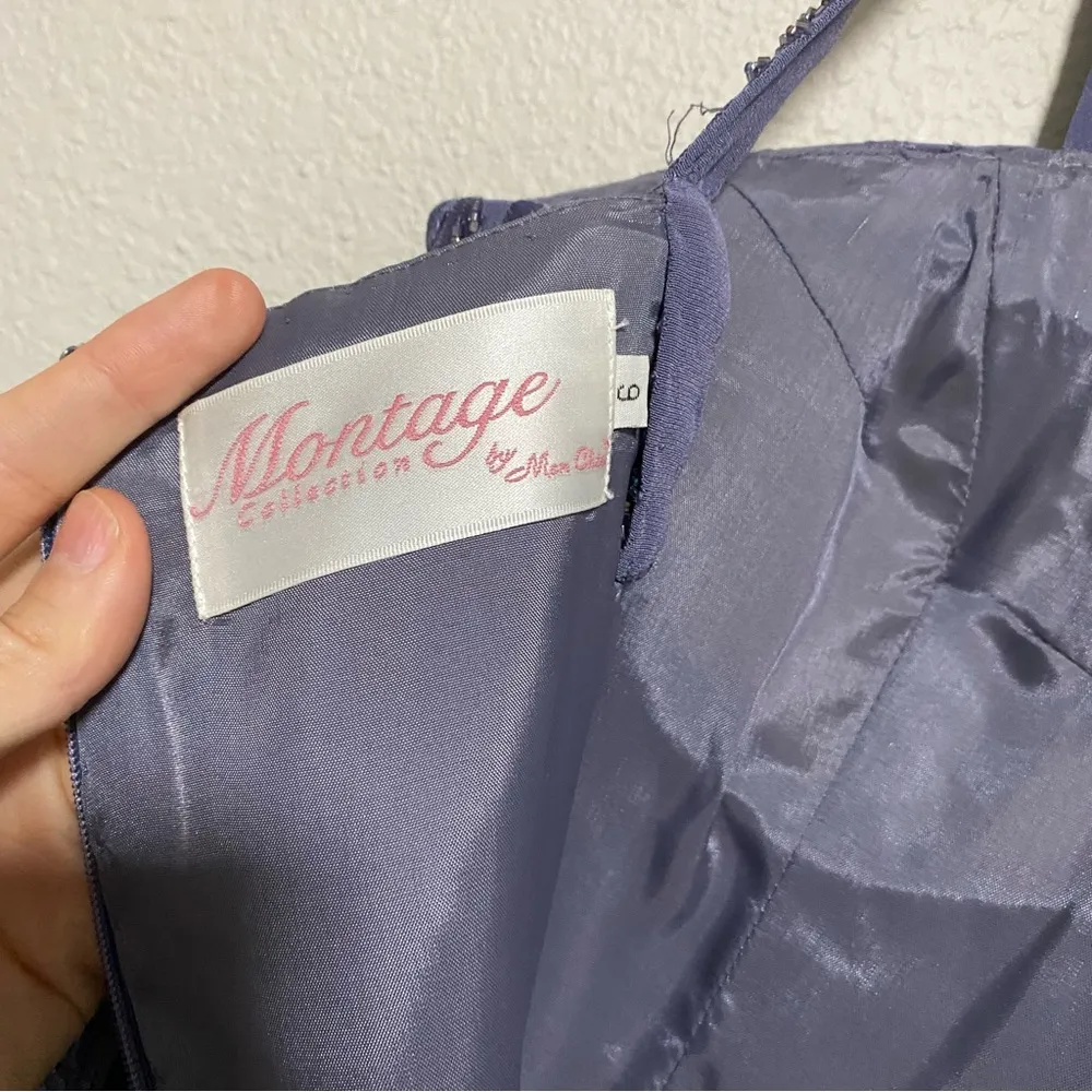 Montage Collection Vintage Purple Beaded Maxi Dress 6 - Image 10