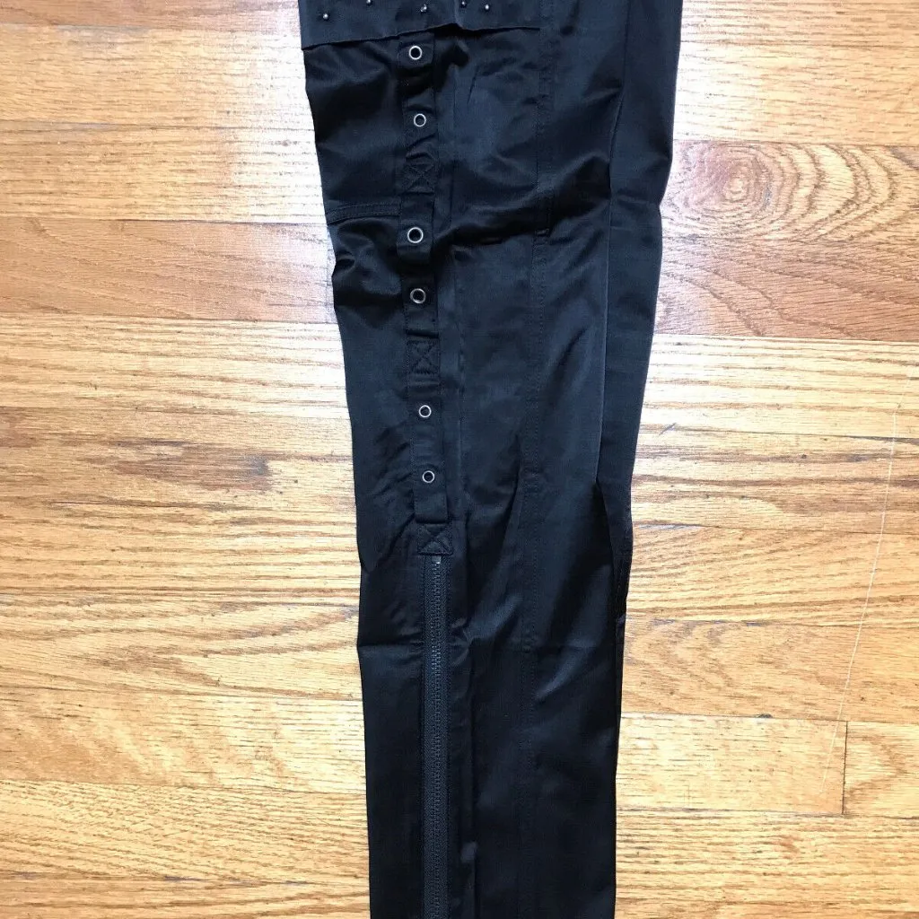 Punk Rave Black Studded Gothic Steampunk Metal Cosplay Visual Kei Pants Size XL - Image 4