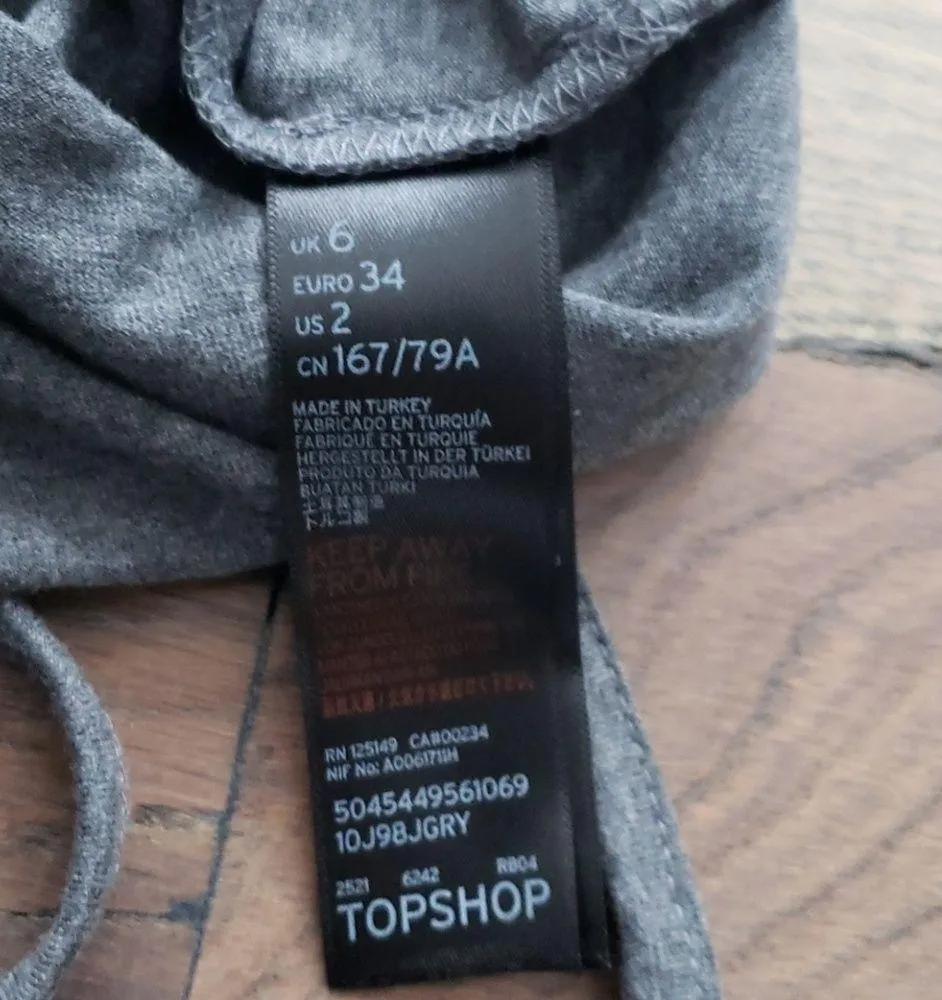 Topshop Gray Fishnet Spandex Sleeveless Bodycon Dress Size 2 - Image 13