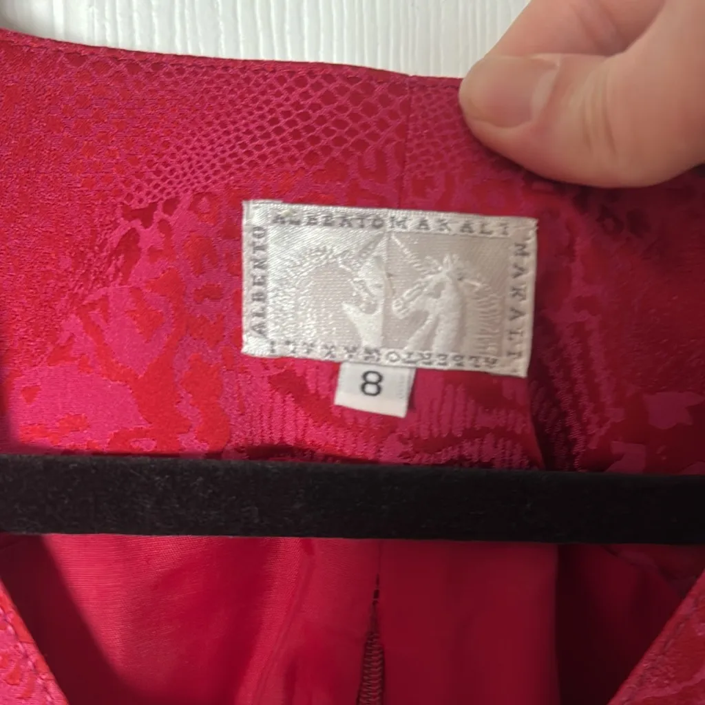 Vintage Alberto Makali Deep Red Tank Top size 8 snakeskin - Image 2