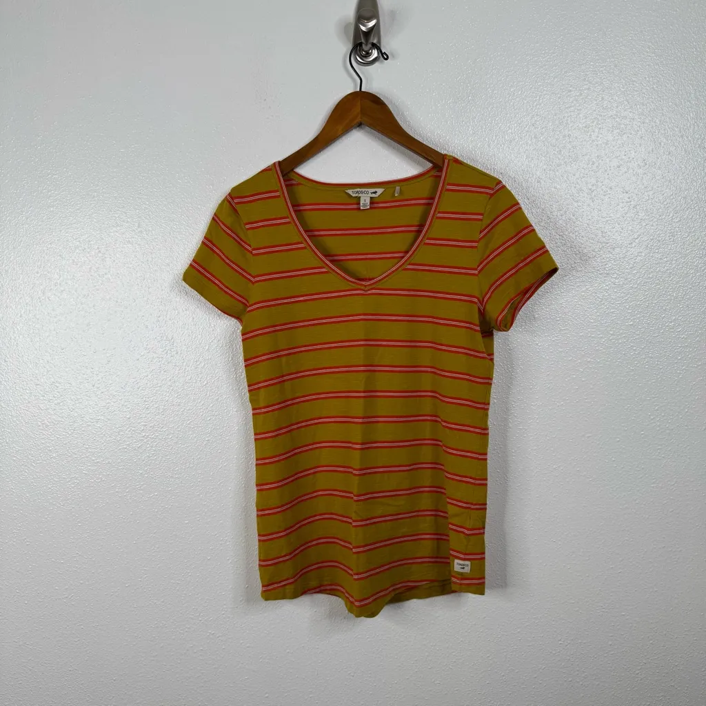 Toad&Co Marley Short Sleeve Striped Tee Size Small Yellow - Image 2