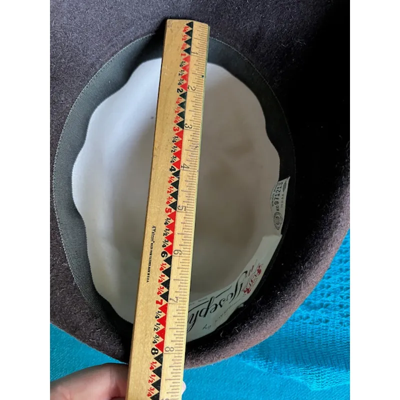 Originals by Mr josephs hat felted wool wide brim feathered Brown - Image 10