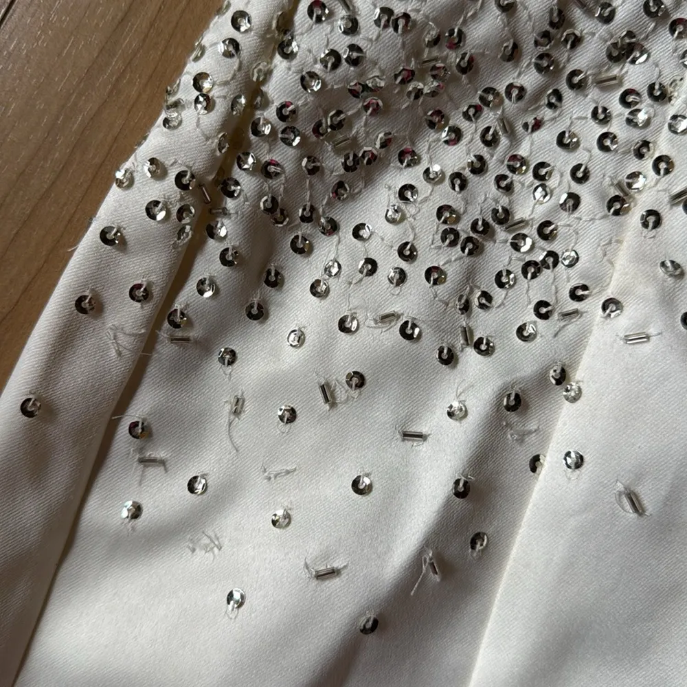 Gracy Mini Dress in White & Silver - Image 2