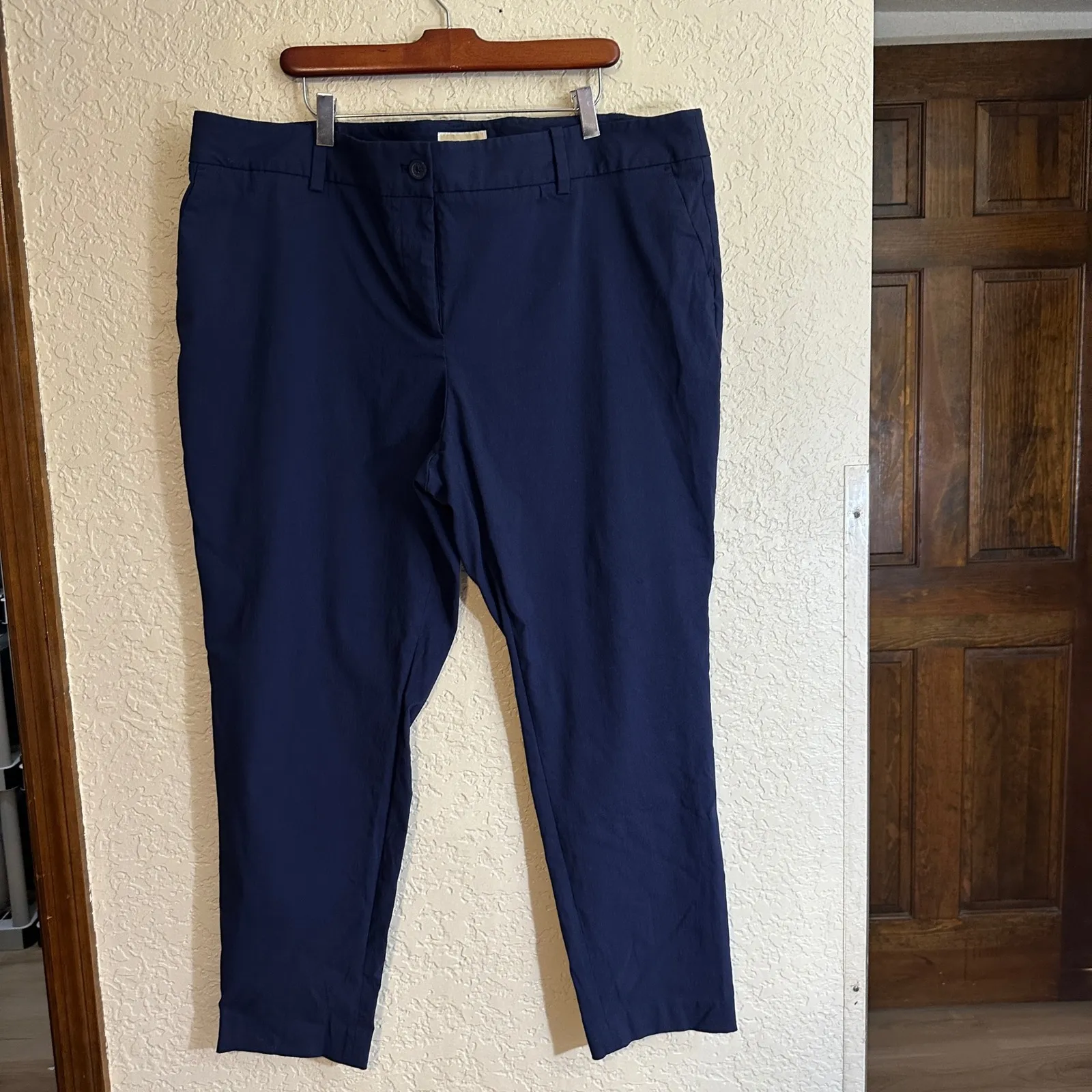 Michael Kors Womens Navy Blue Straight Leg Capri Pants Size 20W Business Casual - Image 9