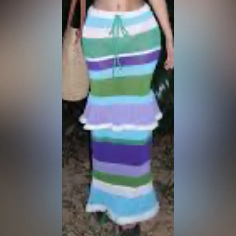 SHEIN Colorful Striped Maxi Skirt - Image 2