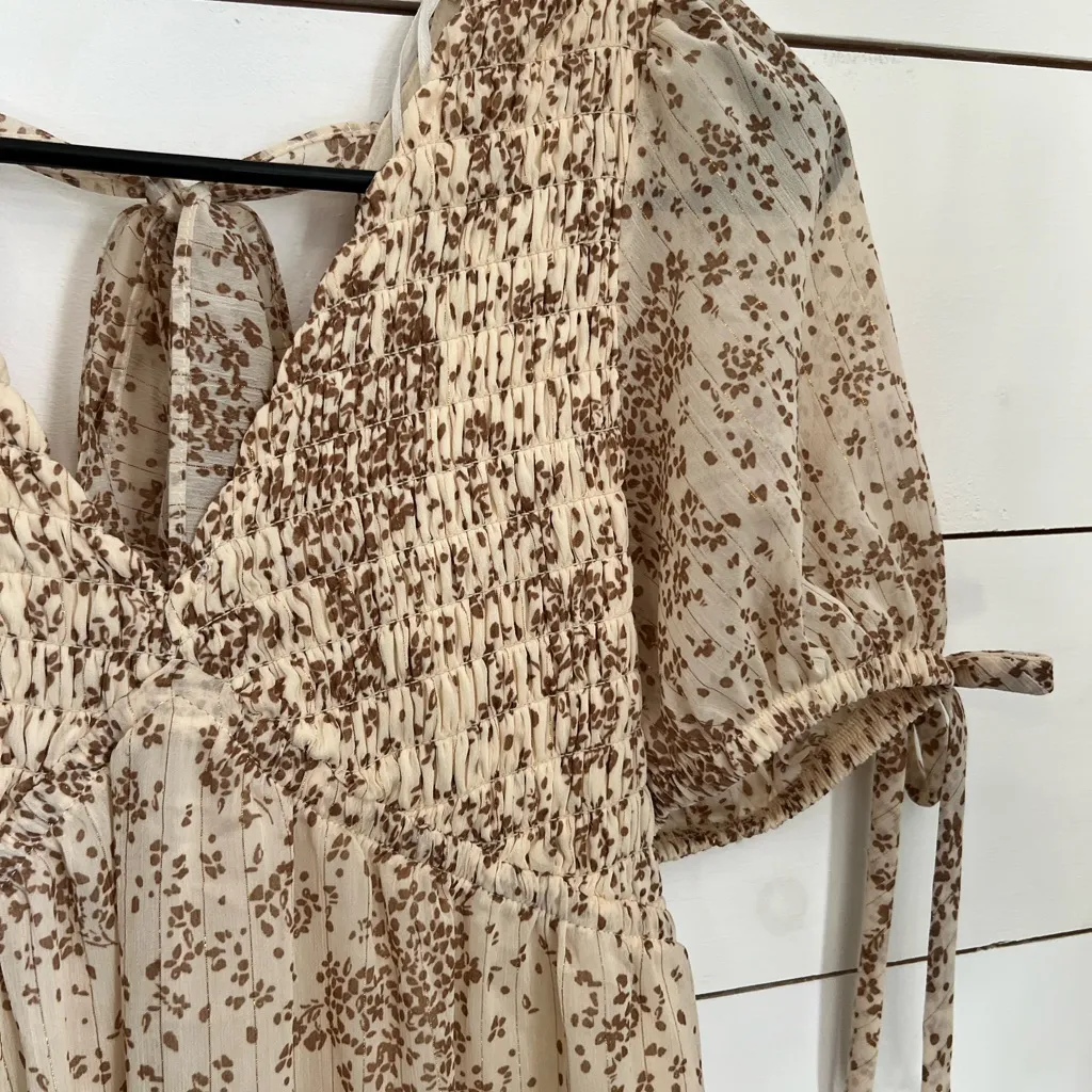 Sienna Sky Cream Fairy Cottagecore Coquette Boho Prairie Feminine Flowy Dress - Image 2