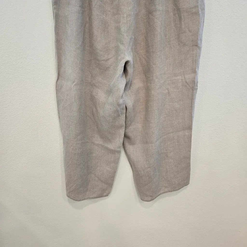 Flax Linen Crop Pull on Pants Size 1X Lagenlook Boho pants - Image 11