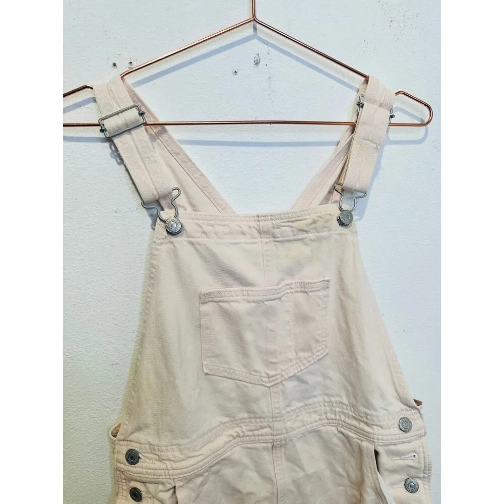 Levi's Beige Light Pink Square Neck 100% Cotton Hendrix Denim Dress Size Medium - Image 4