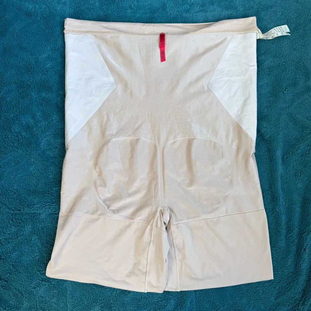 SPANX OnCore Sculpting High Waisted Mid Thigh Shorts Size 3X Nude Beige PS1915 - Image 11