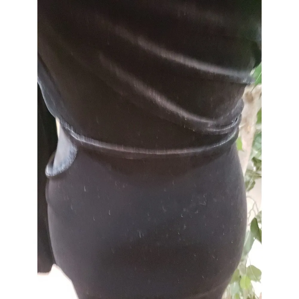 Simplee Women's Black Polyester One Shoulder Off Long Sleeve Knee Length Dress L Size L - Image 3