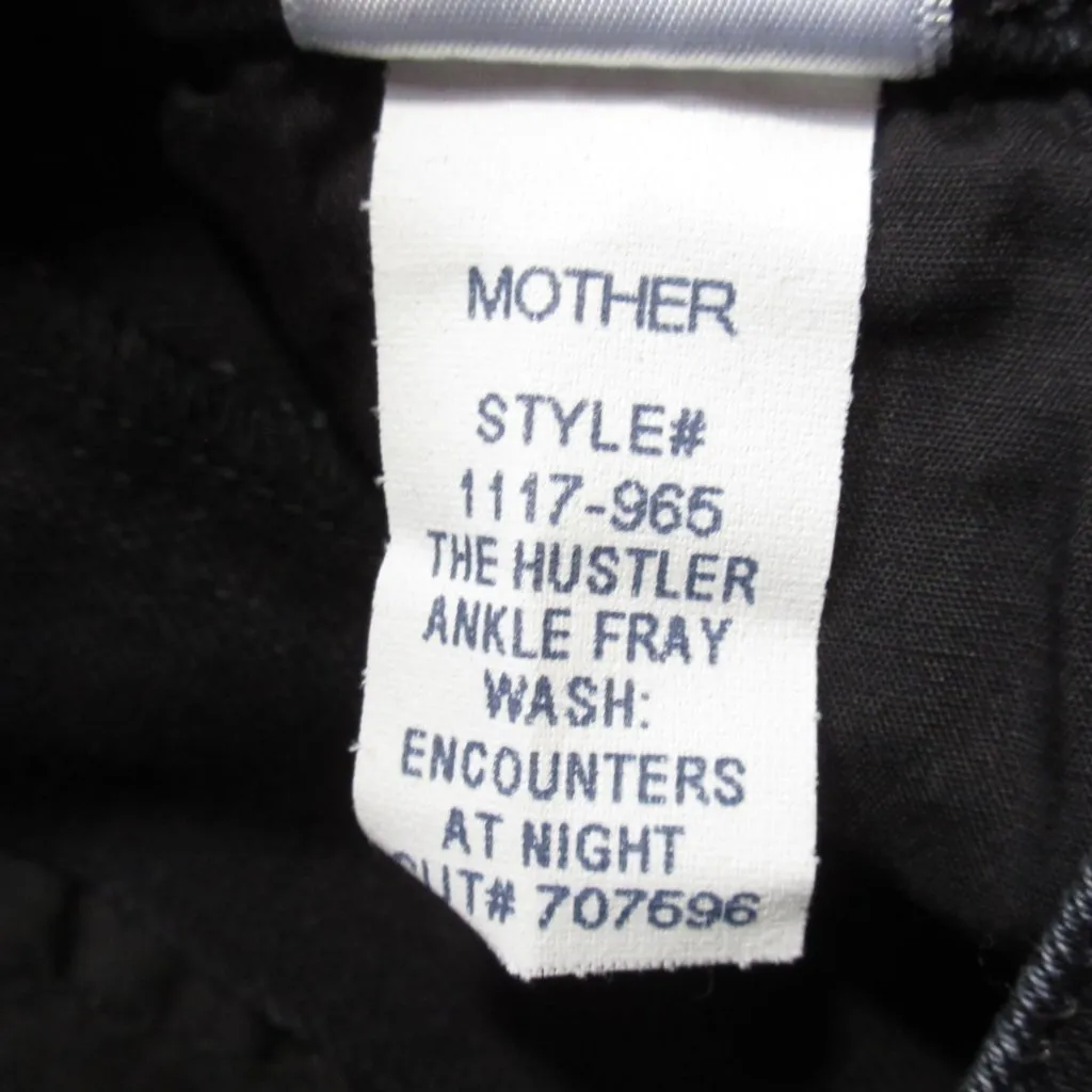 NWT Mother Hustler Ankle Fray in Encounters At Night High Rise Boot Crop Jean 28 Black - Image 6